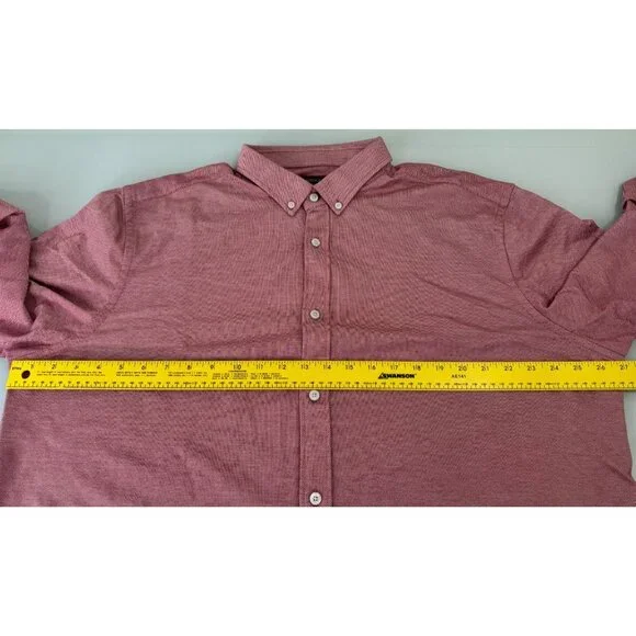 Untuckit Hyde Shirt Mens 2XL XXL Coolmax Button Up Long Sleeve Stretch Salmon - Picture 4 of 8